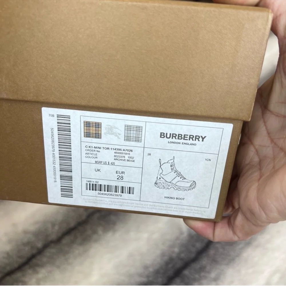 Burberry Vintage Check Logo Tor Hiking Boots